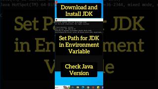 Download and Install JDK  Set Path for JDK in Environment Variables  Check Java Version in CMD [upl. by Tabby926]