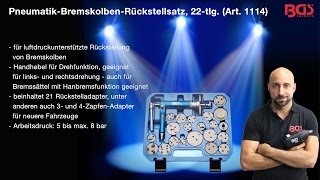 Tutorial Pneumatik Bremskolben Rückstellsatz 22 tlg Art 1114  8853 [upl. by Aihsena]