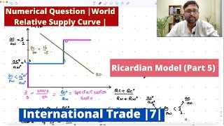 International Trade Ricardian Model  Part 5  Numerical Question  World Relative Supply  7 [upl. by Eitsirc]