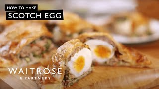 How To Make Scotch Egg Pie  Waitrose [upl. by Nerwal]