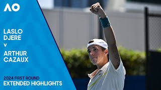 Laslo Djere v Arthur Cazaux Extended Highlights  Australian Open 2024 First Round [upl. by Fortna]