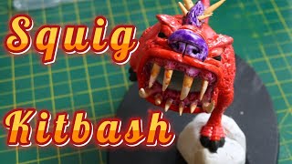 Warhammer Orks Squighog tutorial on how I made a Squig hog from bits of dinosaur toys polymer clay [upl. by Jemine]