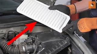 How to change Air Filter on TOYOTA COROLLA E120 TUTORIAL  AUTODOC [upl. by Ainig]