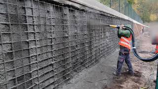 PG90 Torkretowanie palisady natrysk betonu 8mm shotcrete spritzbeton [upl. by Thatch]