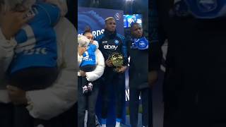 Victor Osimhen presents CAF POTY award to Napoli fans [upl. by Hannaoj]