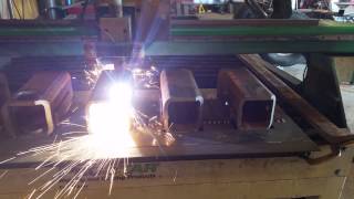 Cutting holes with a hypertherm powermax 105 [upl. by Mohn227]