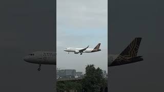 Vistara A320neo landing at Mumbai Vistara Airbus A320neo Airport PlaneSpotting Landing A320 [upl. by Eihcra439]