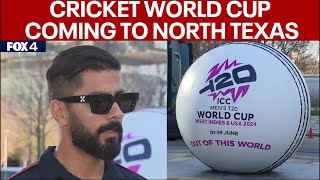 Massive cricket game ball arrives in Dallas to promote ICC Mens T20 World Cup [upl. by Lerret292]