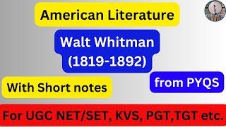 Walt Whitman  American Literature  Important facts with exam key points  Dayal Nayak [upl. by Nosloc]