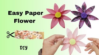 Easy Paper Flowers  How to Create Simple Paper Flowers  DIY paperflower papercraft [upl. by Atirehgram]