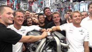 MercedesBenz TV The Formula 1 stars in Rastatt and Affalterbach [upl. by Ednutey]