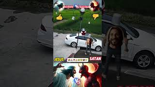 Jesus vs Satan：Satan you can never harm my Lord🙏👍❤❤❤👆😇 jesus shorts [upl. by Nogas]