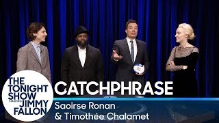 Catchphrase with Saoirse Ronan and Timothée Chalamet [upl. by Rosen]