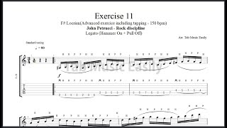 Legato Exercise Exercise 11  Hammer on amp Pull off F Locrian John Petrucci  Rock discipline [upl. by Nawj]