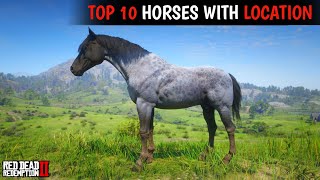 Top 10 Rare amp Fastest Horses For Arthur With Location amp Details  RDR2 [upl. by Airym]