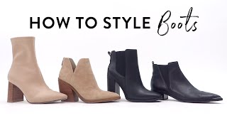 HOW TO STYLE BOOTS amp BOOTIES  What to wear with different types of boots  Miss Louie [upl. by Timofei572]