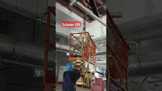 Scissor lift lifting steelworkshop steelworker automobile [upl. by Drazze255]