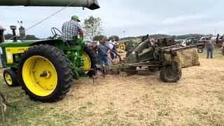 Lanesville Indiana Heritage weekend bailing hay demonstration 992023 [upl. by Atalayah]