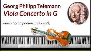 Telemann Viola Concerto  piano accompaniment backing tracks sampledemo [upl. by Eeleak233]