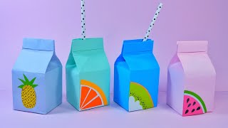 origami paper juice box  diy cute box [upl. by Urial]