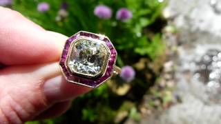 WONDERFUL VINTAGE CUSHION CUT DIAMOND RING 3CT [upl. by Theadora876]