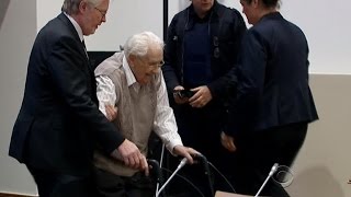 93yearold Nazi guard on trial for his role at Auschwitz [upl. by Inalaehon]