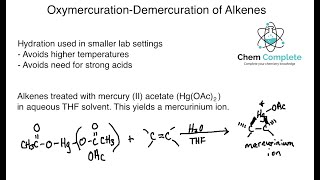 Oxymercuration Demercuration Alkene Hydration [upl. by Tertia]