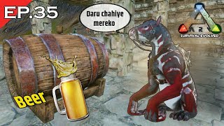 Making Beer and Taming high lvl Chalicotherium  Ark survival evolved mobile hindi ep 35 [upl. by Kaazi]