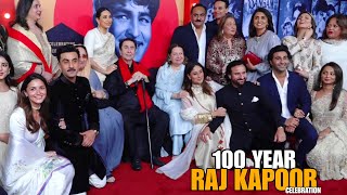 Raj Kapoors 100 Glorious Years Celebration  RanbirAliaKareenaSaifRandhir Kapoor Karishma [upl. by Nickey373]