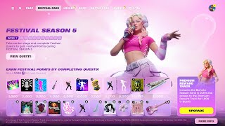 All Fortnite x Karol G Pass Rewards Showcase Season 5 Festival Pass [upl. by Enna]