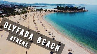 Glyfada Beach by drone  ATHENS  Plaża Glyfada  GREECE 🇬🇷 [upl. by Christabella]