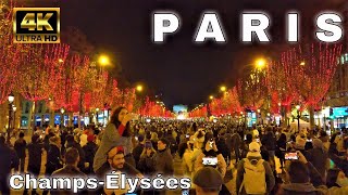 🇫🇷Paris Illuminations de Noël 2021 AVENUE des CHAMPSÉLYSÉES Christmas Lights 4K [upl. by Amol]