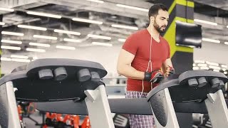 Man Running On The Treadmill Stock Video [upl. by Noerb]