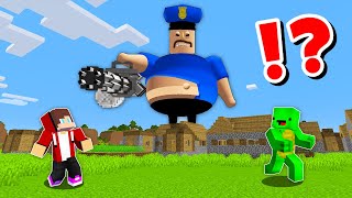 JJ and Mikey vs ROBLOX BARRYs PRISON RUN CHALLENGE in Minecraft  Maizen animation [upl. by Esikram]