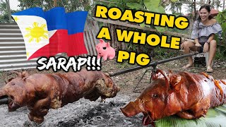 HOW TO COOK LECHON BABOY WHOLE ROASTED PIG  FILIPINO FOOD  Province Life [upl. by Eintroc]