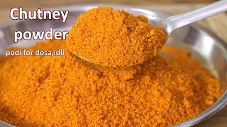 Chutney Powder Recipe  Dry Chutney Pudi Recipe  Side Dish For Dosa and idli  Idli Podi Recipe [upl. by Grati373]