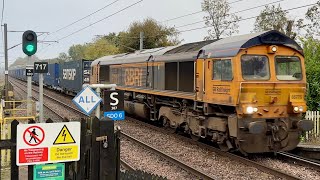 GBRf Class 66 passing through Crews Hill HLL 28102024  Boom Trainspots [upl. by Virendra]