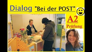 Deutsch lernen mit Dialogen Prüfung A2 Teil 2 BEI DER POST [upl. by Kong]