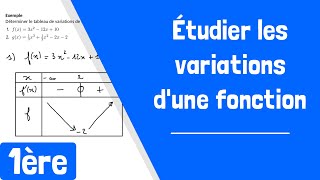 Comment étudier les variations dune fonction à partir de sa dérivée [upl. by Sanborn]