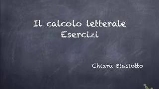 Il calcolo letteraleesercizi [upl. by Nnyloj]