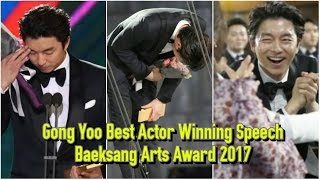 ENG SUB Baeksang Arts Award 2017 Gong Yoo 공유 Best Actor Drama Winning Speech [upl. by Eiramllij]