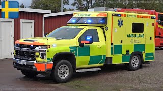 Chevy ambulances responding in Karlstad Sweden SE  92024 [upl. by Haet84]