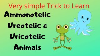 Trick to remember Ammonotelic Ureotelic and Uricotelic Animals  Excretion [upl. by Hameerak]