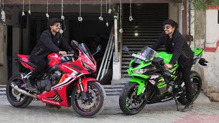 CBR650R vs Ninja ZX6R  Full Throttle [upl. by Nnylarat318]