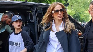 Jennifer Lopez’s Child Emme Shows Off Stretched Earlobes With Black Tunnels During Trip to Paris [upl. by Marena253]