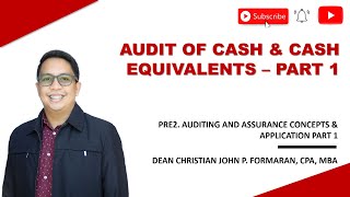 AP Audit of Cash and Cash Equivalents Part 1 RefApplied Auditing Book by Asuncion Escalaamp Ngina [upl. by Sankey]