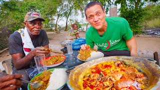 Spiciest Food in Africa 🌶 PALM NUT SOUP in a Village in Ivory Coast [upl. by Frannie]