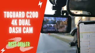 TOGUARD C200 4K Dual Dash Cam Review amp Unboxing  TOGUARD Dash Cam Front and Rear Install amp Test [upl. by Caspar]