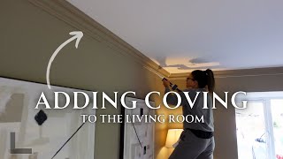 LIVING ROOM MAKEOVER  installing coving [upl. by Bunting787]