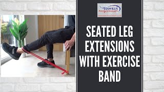 Seated Leg extensions with exercise band Technique video [upl. by Akinert]